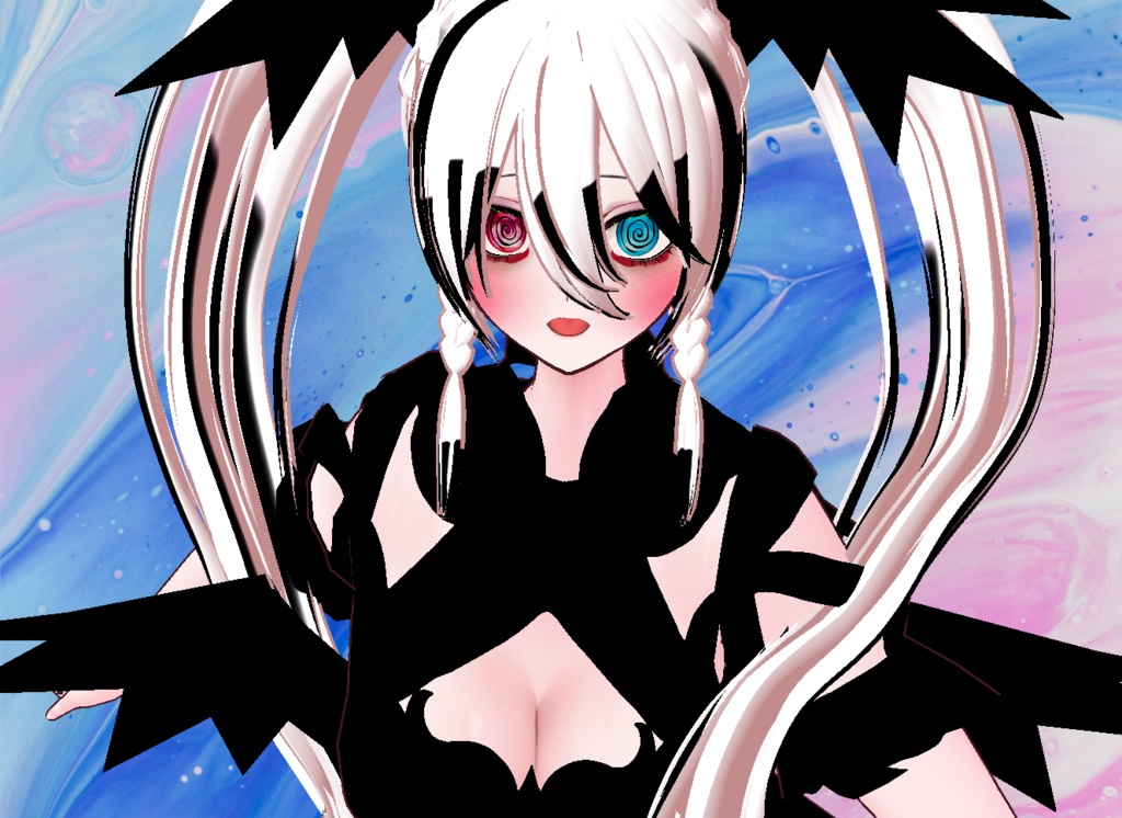 VRM+VROID+의상 및 머리스타일 아이템 / 얀데레 악마 소녀