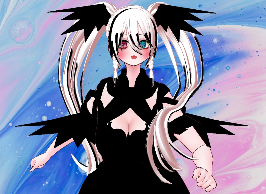 VRM+VROID+의상 및 머리스타일 아이템 / 얀데레 악마 소녀