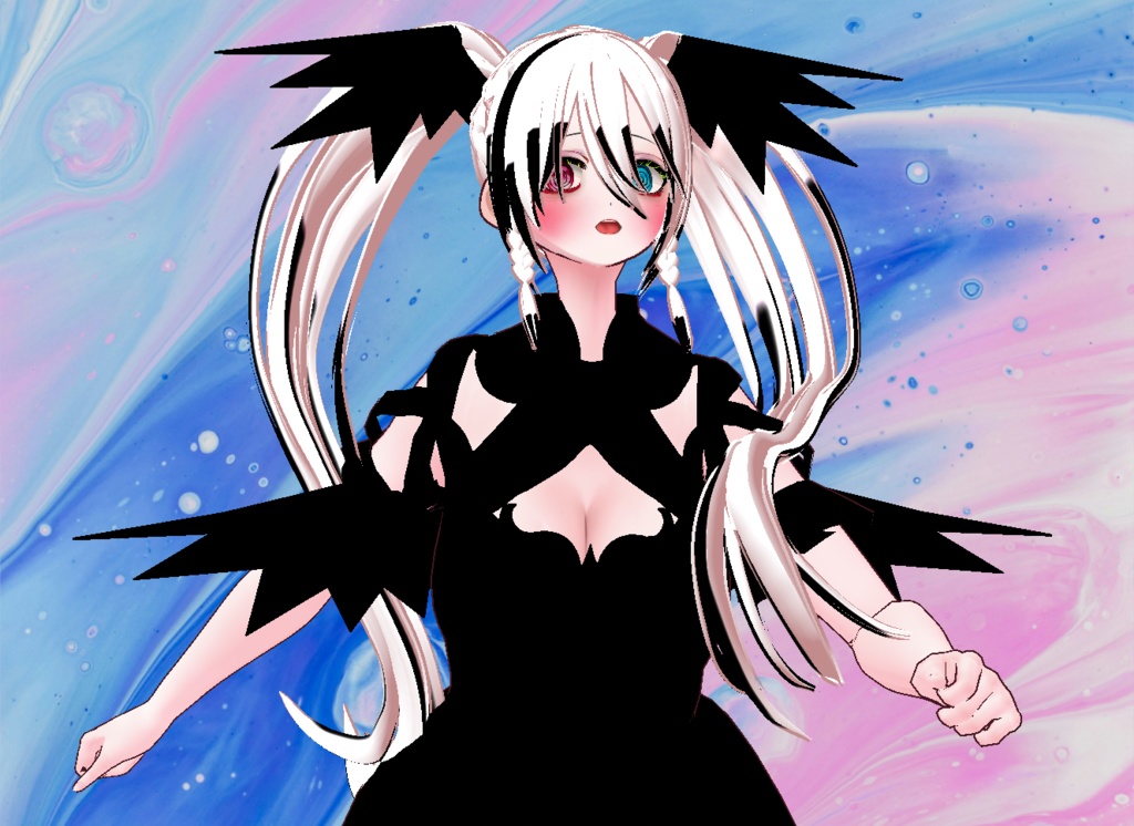 VRM+VROID+의상 및 머리스타일 아이템 / 얀데레 악마 소녀