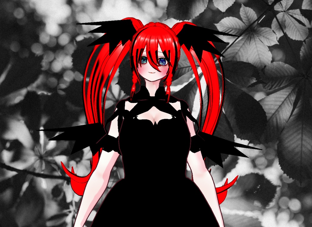 VRM+VROID+의상 및 머리스타일 아이템 / 얀데레 악마 소녀