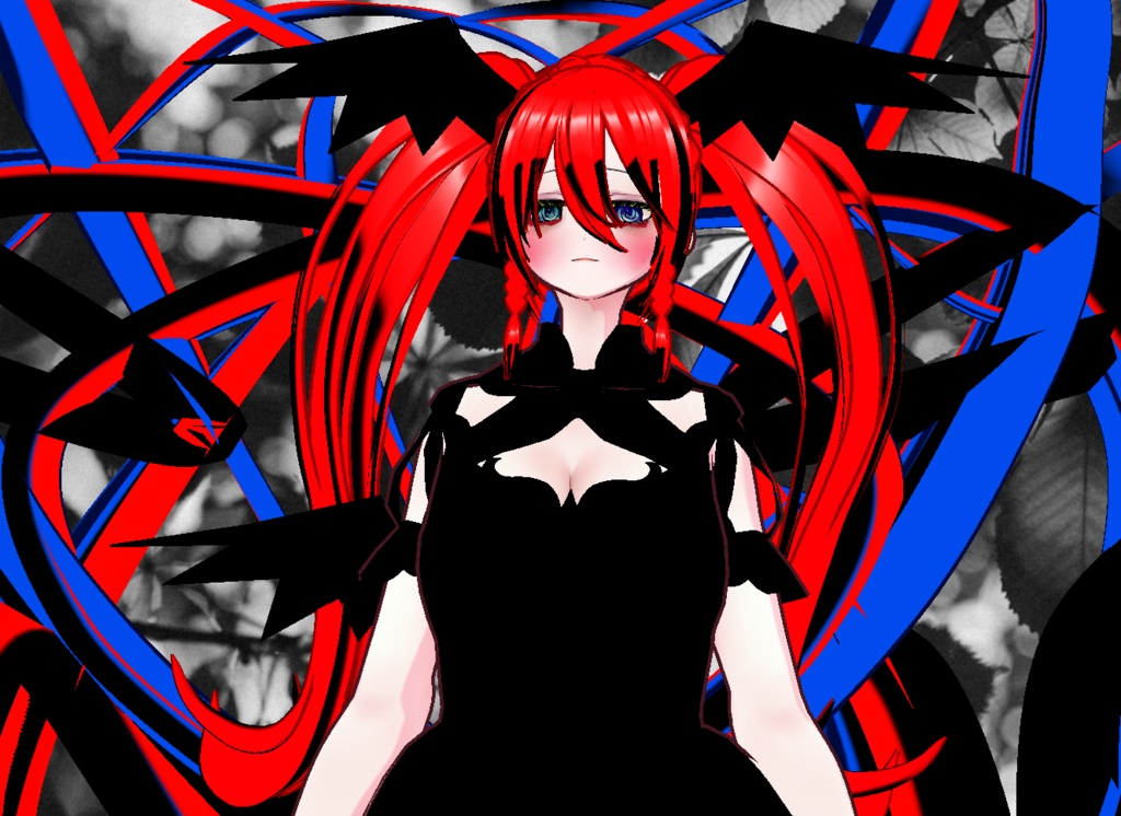 VRM+VROID+의상 및 머리스타일 아이템 / 얀데레 악마 소녀