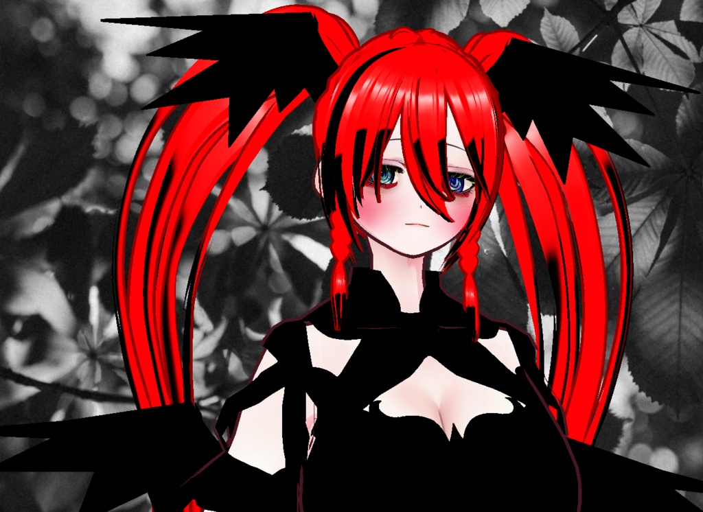 VRM+VROID+의상 및 머리스타일 아이템 / 얀데레 악마 소녀