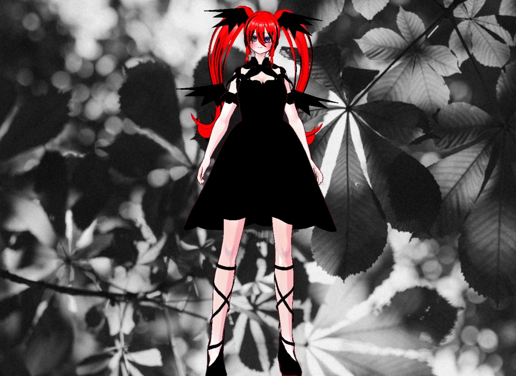 VRM+VROID+의상 및 머리스타일 아이템 / 얀데레 악마 소녀