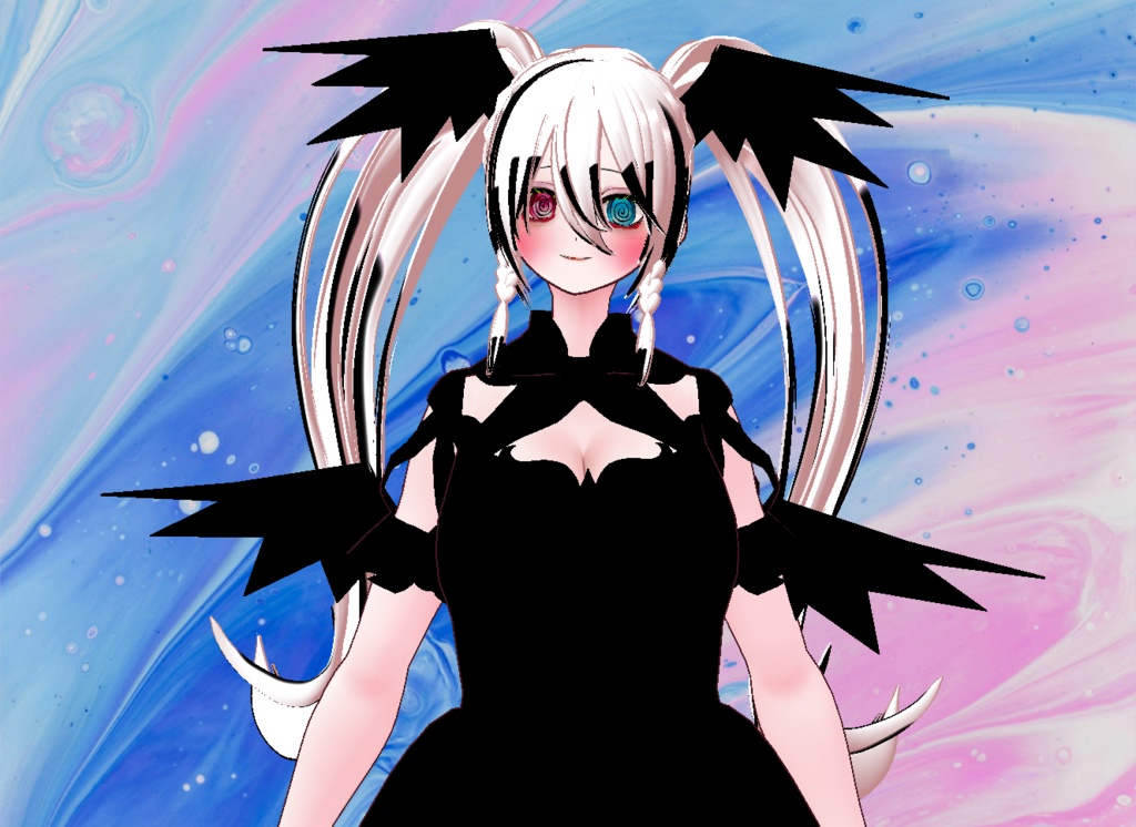 VRM+VROID+의상 및 머리스타일 아이템 / 얀데레 악마 소녀