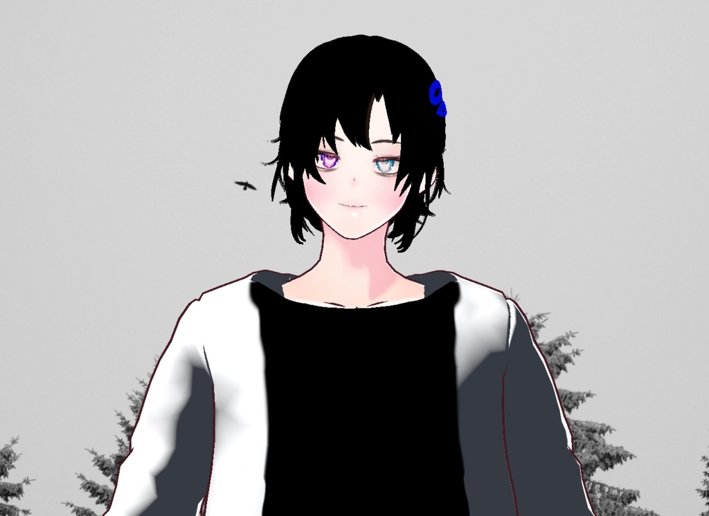 VRM+VROID+의상 및 머리스타일 아이템 / 묶은 머리 남캐 ( 머리색상 4가지 버전 ) - 하나는 연한 핑크라 사진 상으론 없지만 아이템은 있으니 안심 하세요