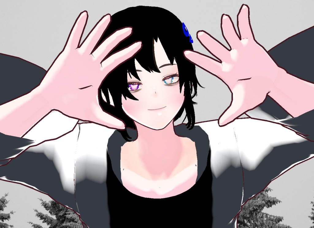 VRM+VROID+의상 및 머리스타일 아이템 / 묶은 머리 남캐 ( 머리색상 4가지 버전 ) - 하나는 연한 핑크라 사진 상으론 없지만 아이템은 있으니 안심 하세요