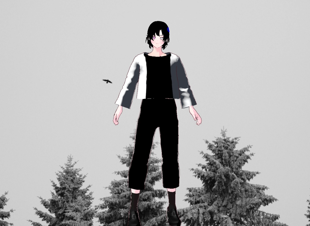 VRM+VROID+의상 및 머리스타일 아이템 / 묶은 머리 남캐 ( 머리색상 4가지 버전 ) - 하나는 연한 핑크라 사진 상으론 없지만 아이템은 있으니 안심 하세요