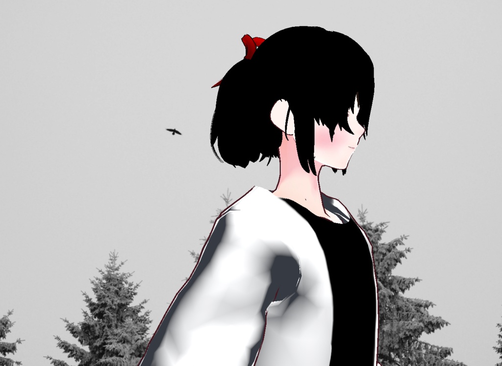 VRM+VROID+의상 및 머리스타일 아이템 / 묶은 머리 남캐 ( 머리색상 4가지 버전 ) - 하나는 연한 핑크라 사진 상으론 없지만 아이템은 있으니 안심 하세요