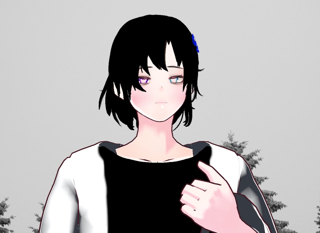 VRM+VROID+의상 및 머리스타일 아이템 / 묶은 머리 남캐 ( 머리색상 4가지 버전 ) - 하나는 연한 핑크라 사진 상으론 없지만 아이템은 있으니 안심 하세요