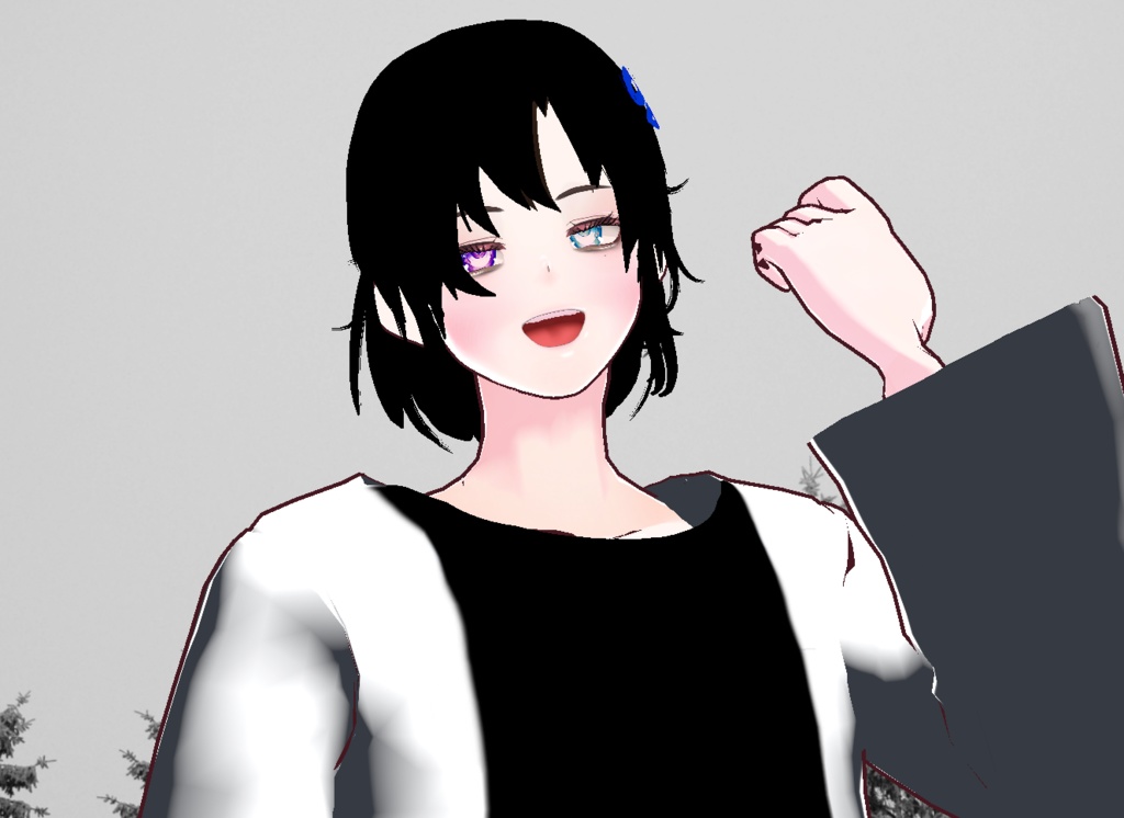 VRM+VROID+의상 및 머리스타일 아이템 / 묶은 머리 남캐 ( 머리색상 4가지 버전 ) - 하나는 연한 핑크라 사진 상으론 없지만 아이템은 있으니 안심 하세요