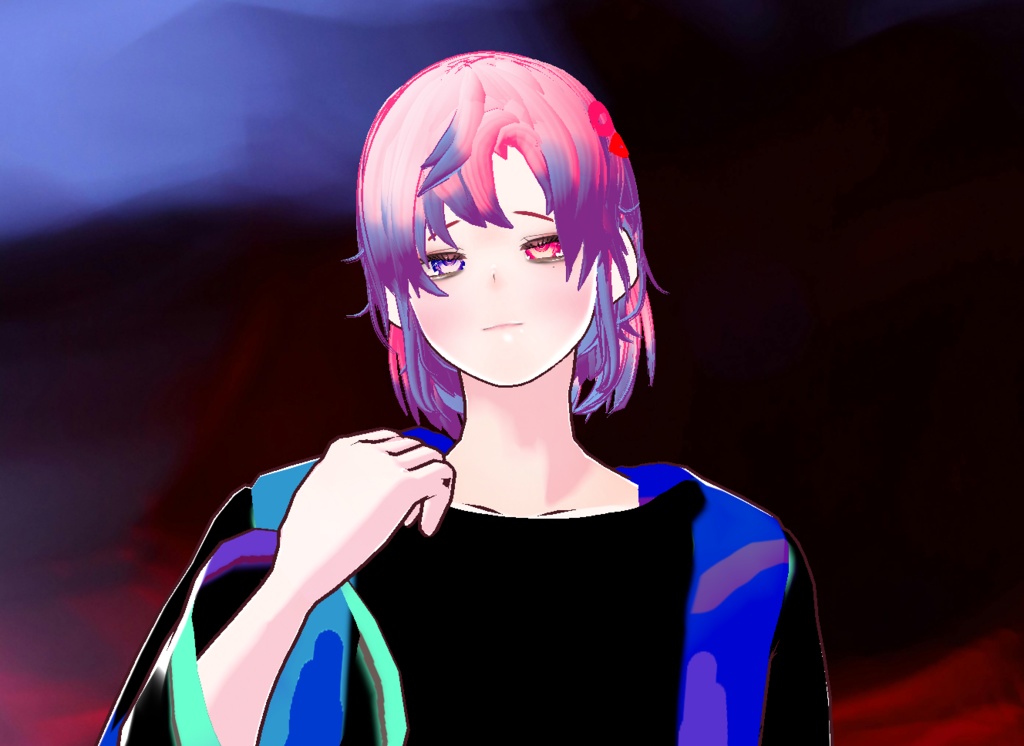 VRM+VROID+의상 및 머리스타일 아이템 / 묶은 머리 남캐 ( 머리색상 4가지 버전 ) - 하나는 연한 핑크라 사진 상으론 없지만 아이템은 있으니 안심 하세요