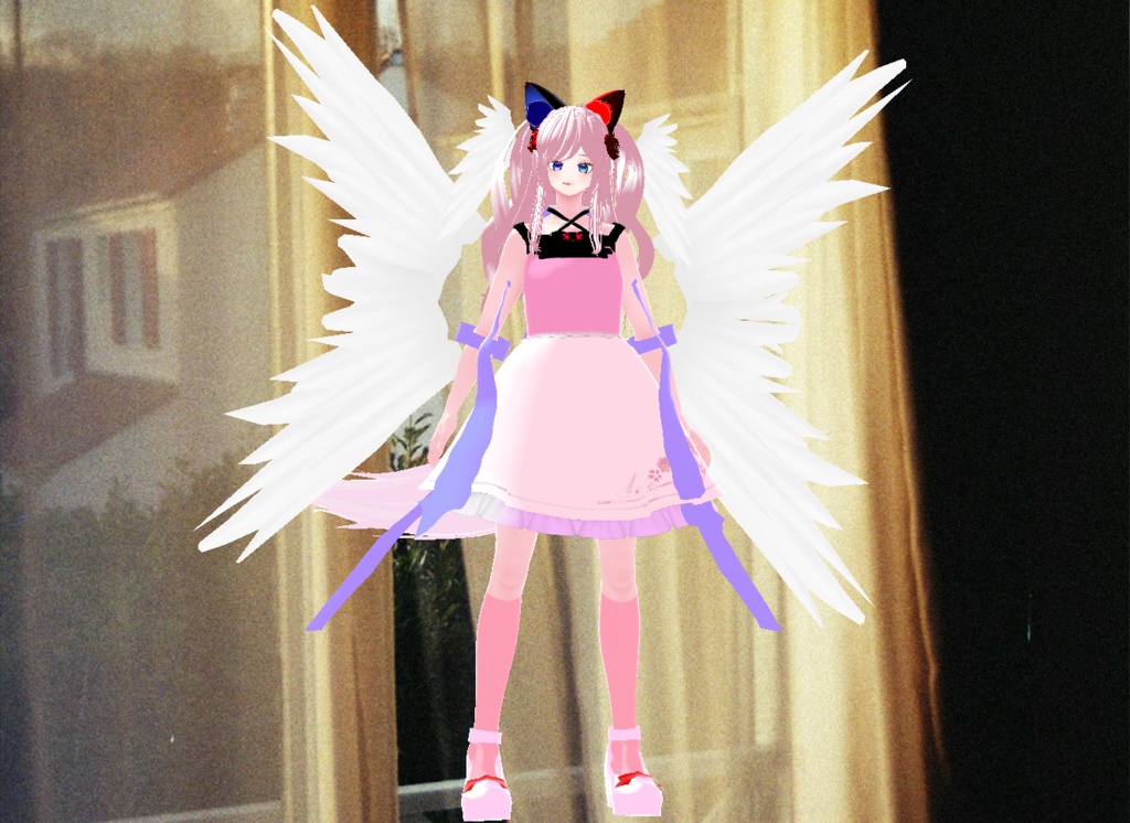 VRM+VROID+의상 및 머리스타일 아이템 / 고양이 천사