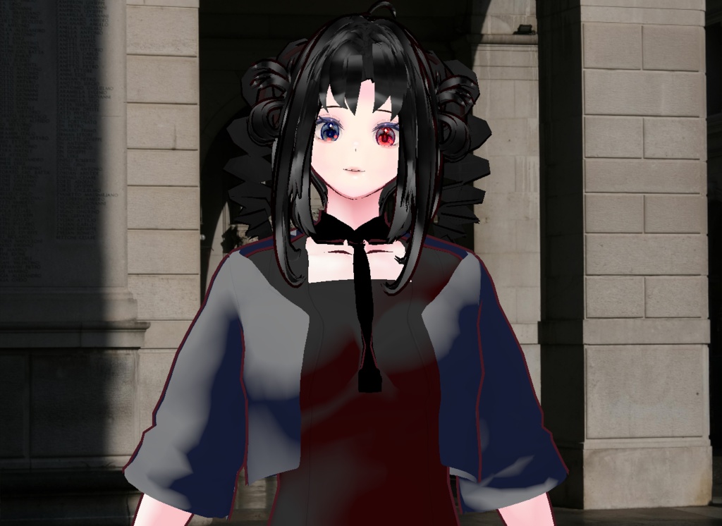 VRM+의상 및 머리스타일 아이템+원본파일 VROID / 머리스타일 2개 독특한 양갈래 머리 소녀 아바타