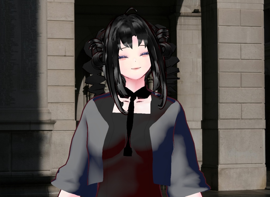 VRM+의상 및 머리스타일 아이템+원본파일 VROID / 머리스타일 2개 독특한 양갈래 머리 소녀 아바타