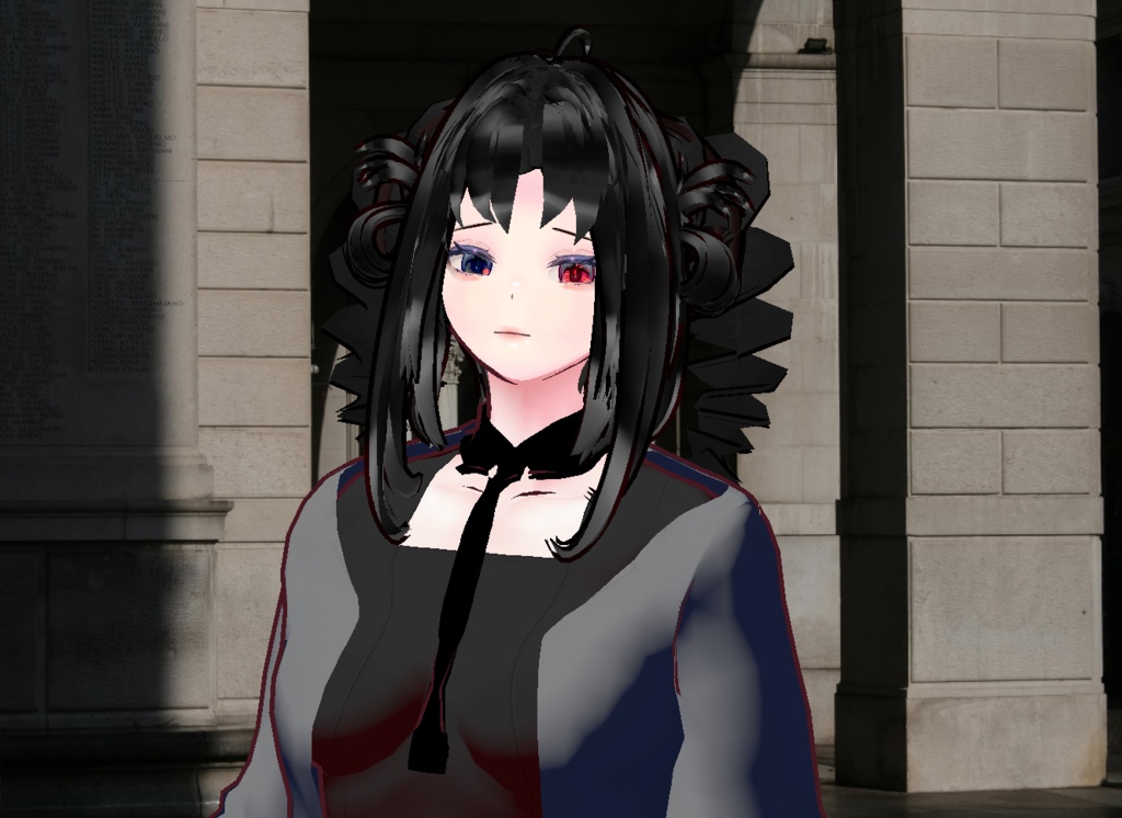 VRM+의상 및 머리스타일 아이템+원본파일 VROID / 머리스타일 2개 독특한 양갈래 머리 소녀 아바타