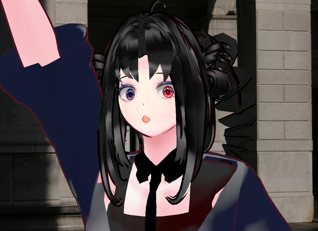 VRM+의상 및 머리스타일 아이템+원본파일 VROID / 머리스타일 2개 독특한 양갈래 머리 소녀 아바타