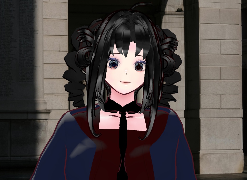 VRM+의상 및 머리스타일 아이템+원본파일 VROID / 머리스타일 2개 독특한 양갈래 머리 소녀 아바타