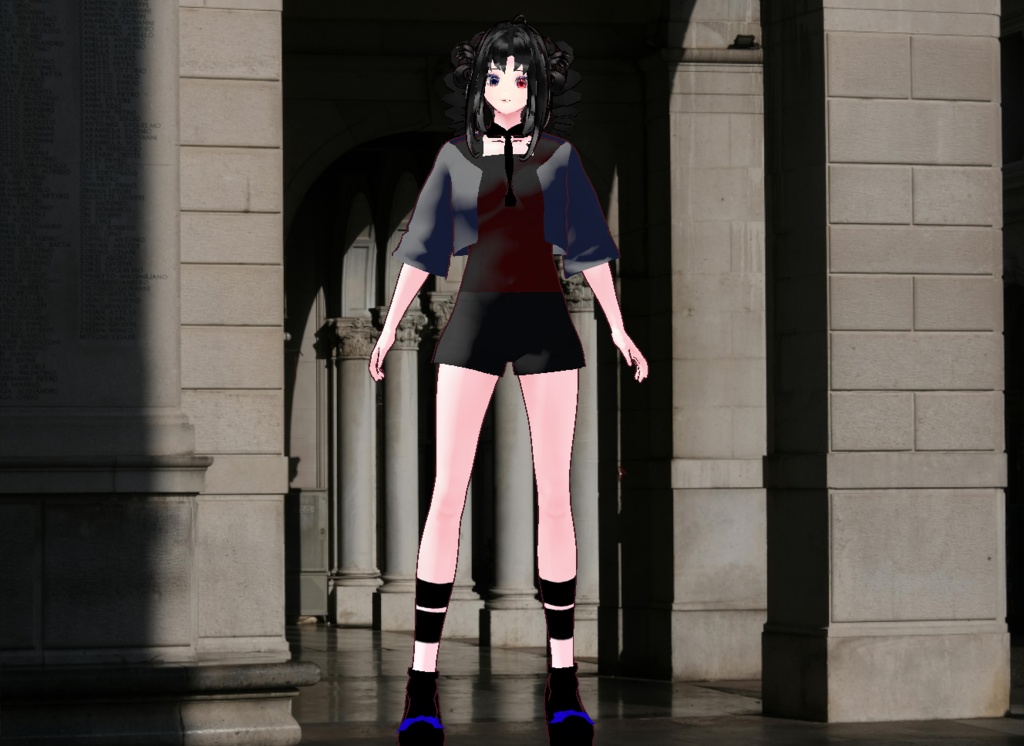 VRM+의상 및 머리스타일 아이템+원본파일 VROID / 머리스타일 2개 독특한 양갈래 머리 소녀 아바타