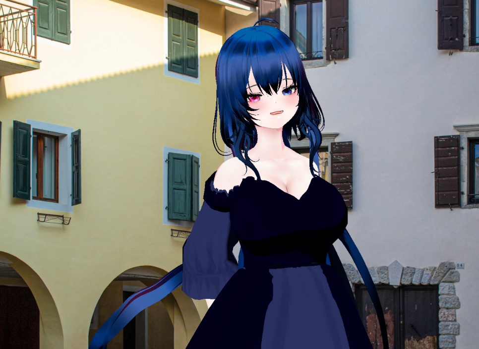 VRM+VROID+의상 및 머리스타일 아이템 / 푸른 소녀