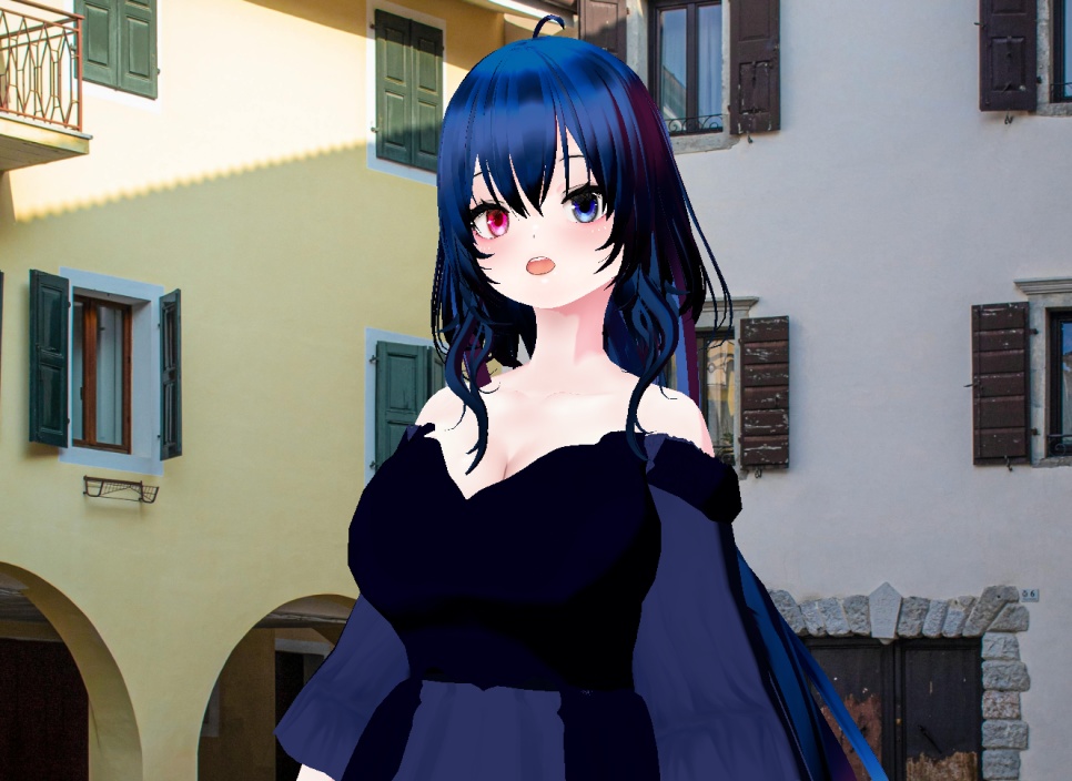 VRM+VROID+의상 및 머리스타일 아이템 / 푸른 소녀