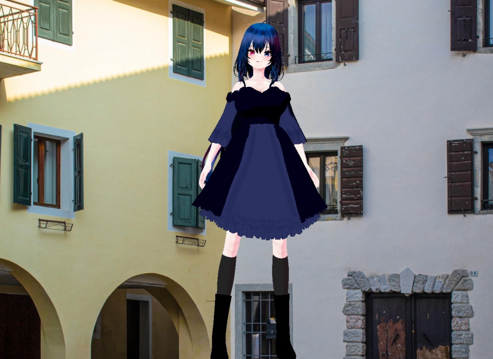 VRM+VROID+의상 및 머리스타일 아이템 / 푸른 소녀