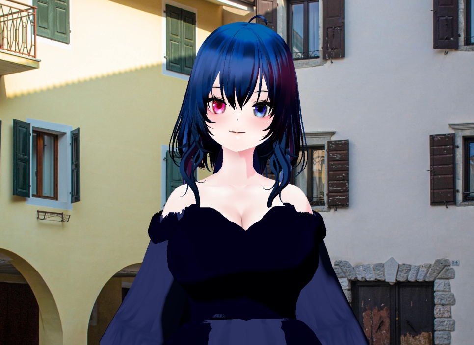 VRM+VROID+의상 및 머리스타일 아이템 / 푸른 소녀