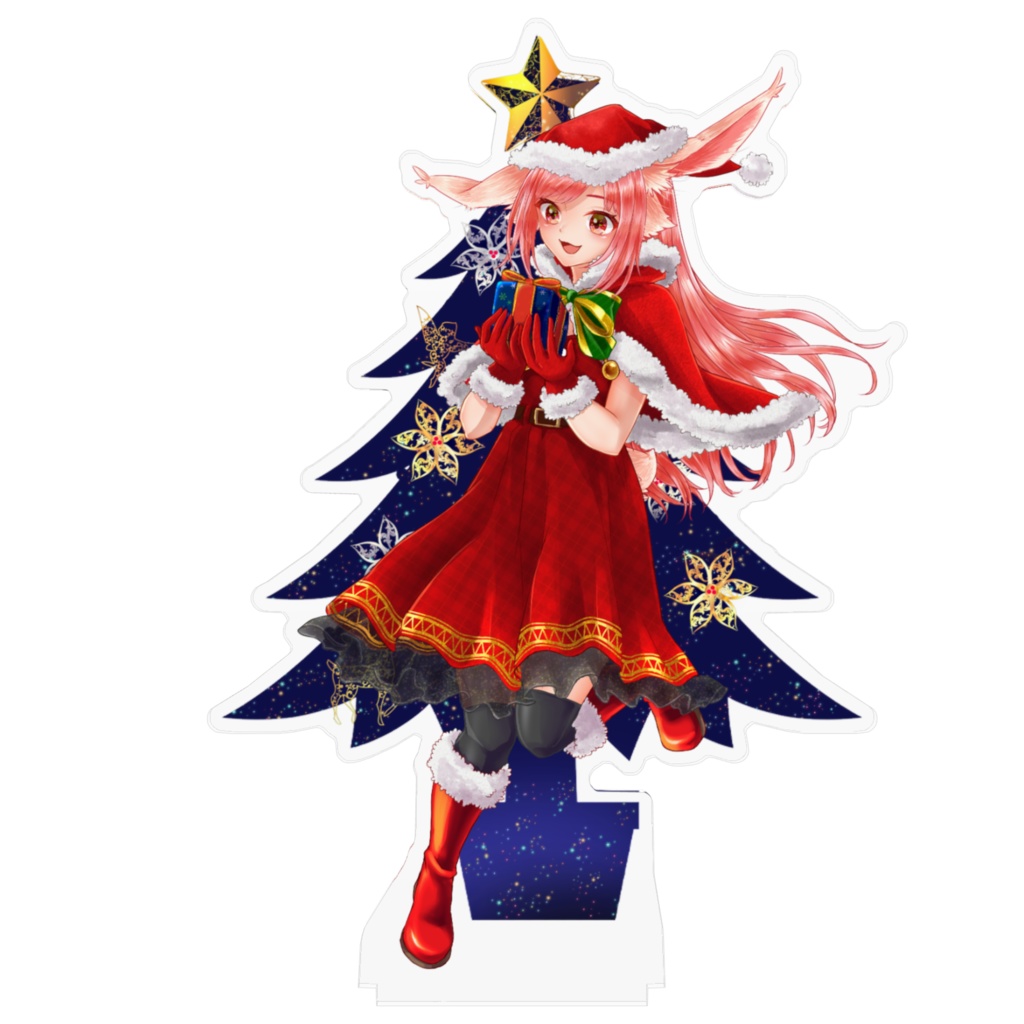 夜空のクリスマスうさぎ