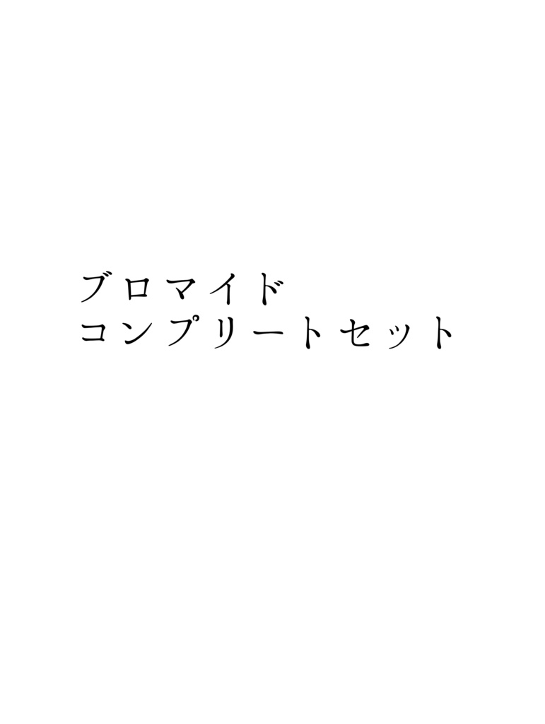 ブロマイド コンプリートセット