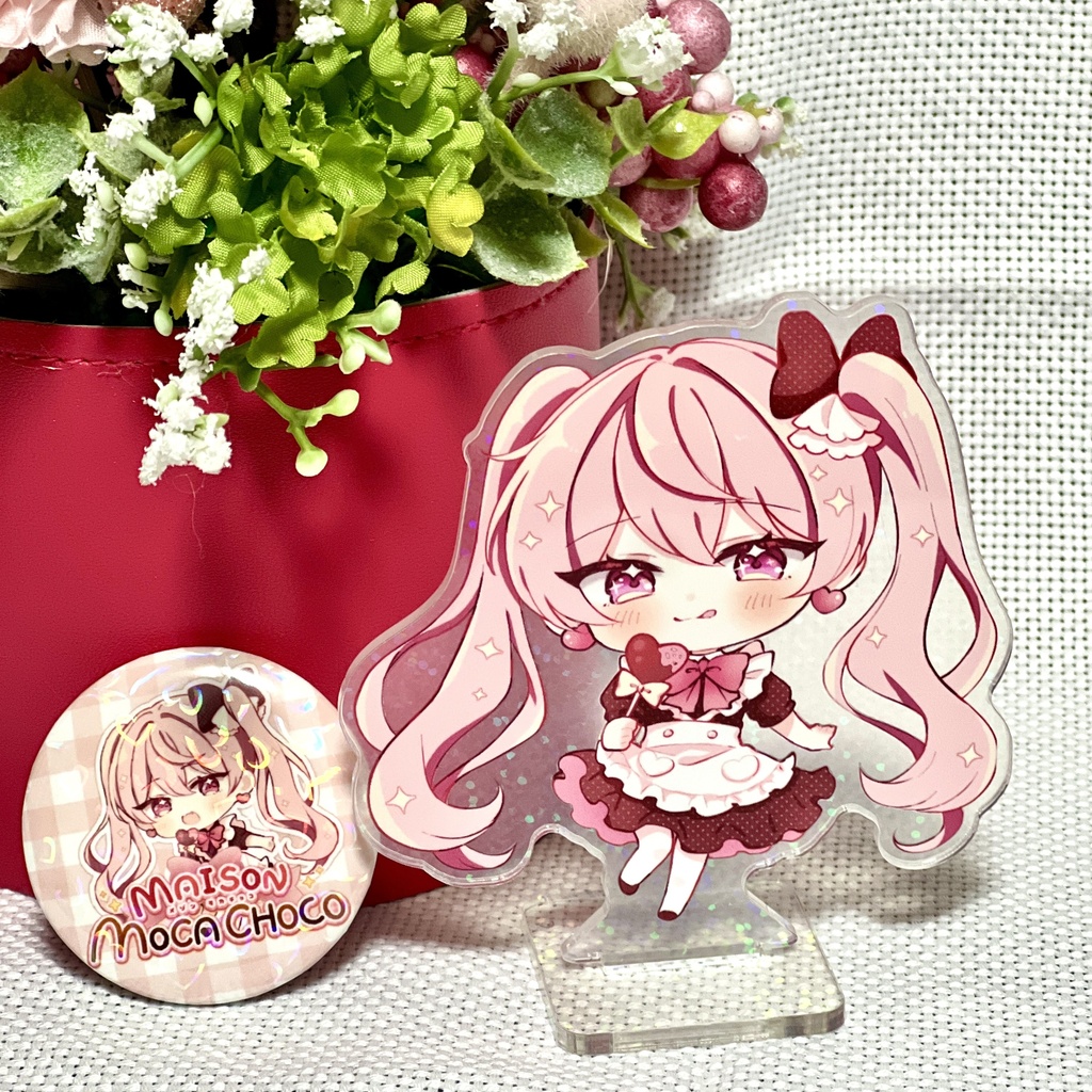 【限定50個】2026萌花ちょこあけおめお年賀アクスタ＆缶バッジセット【あけおめボイスつき】