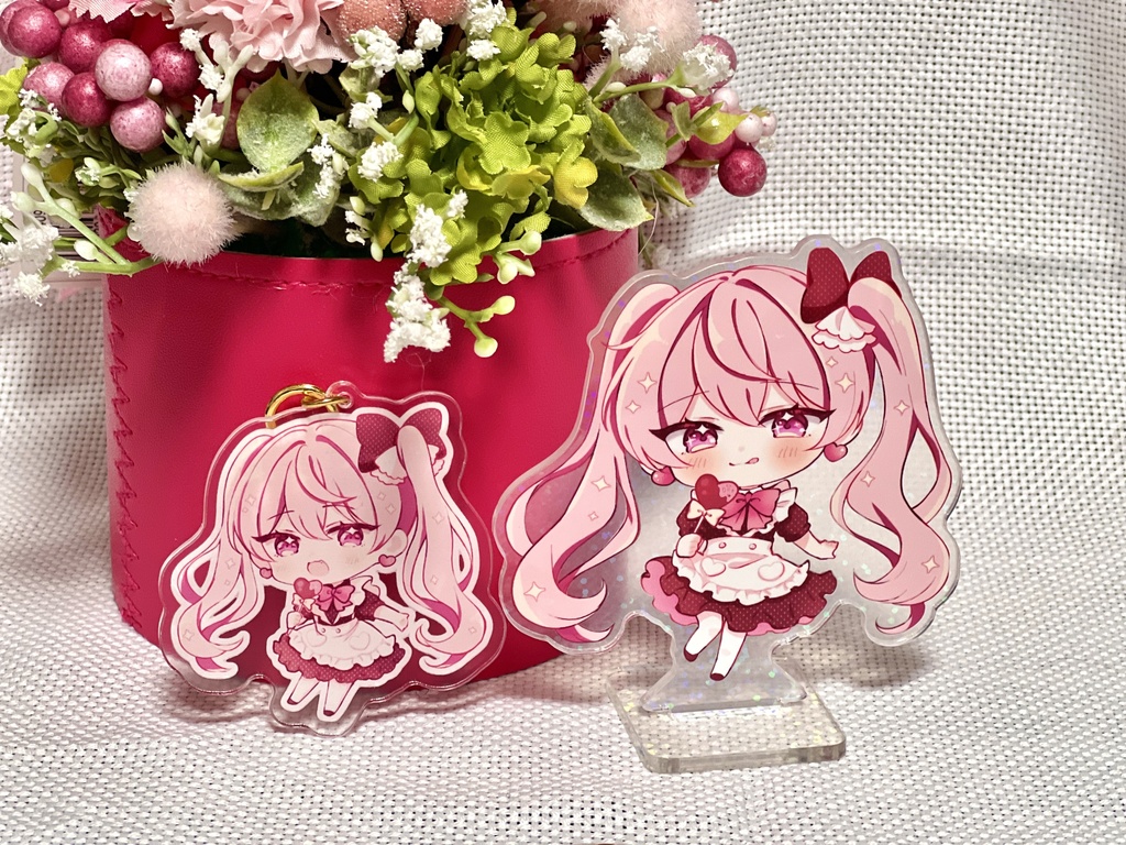 【限定50個】2026萌花ちょこあけおめお年賀アクスタ&缶バッジセット【あけおめボイスつき】