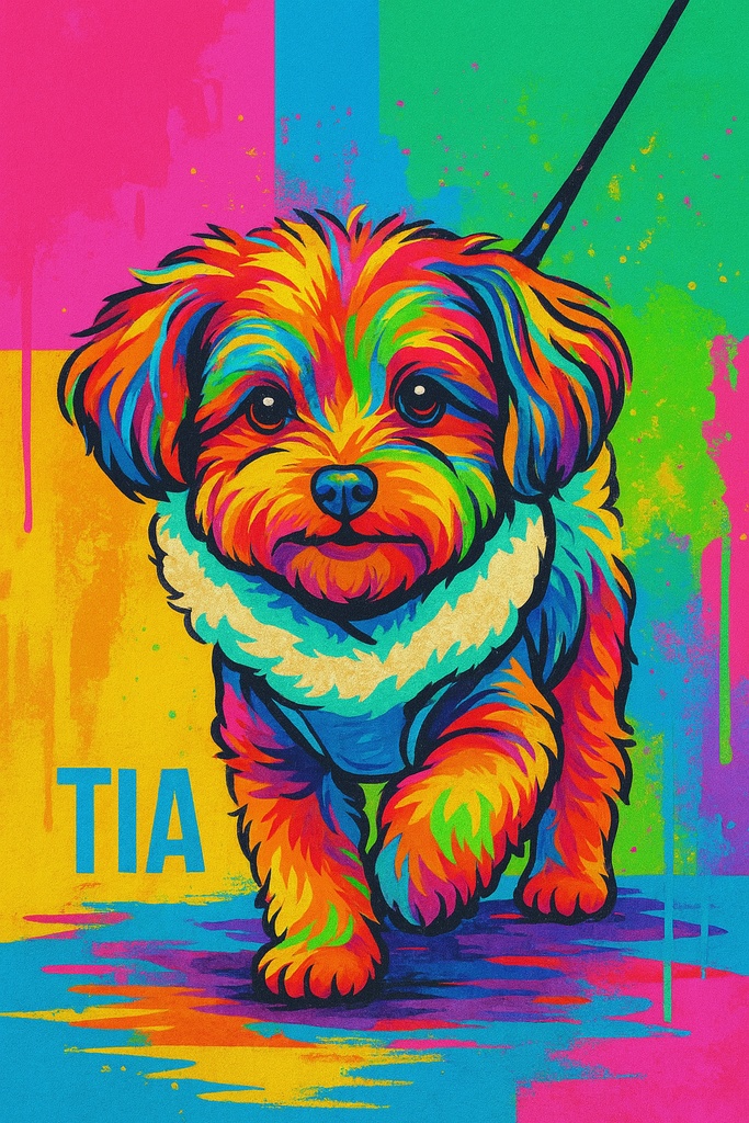 TIA」ポップアート風 犬アートポスター【デジタルデータ】