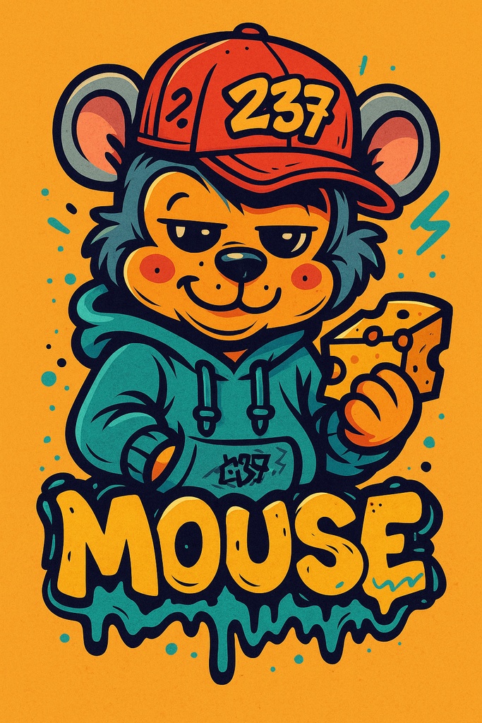 【mouse】237ストリートアート干支キャラ｜デジタルポスター