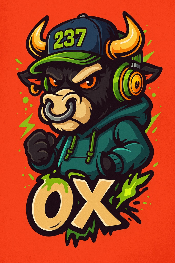 【OX】237ストリートアート干支キャラ｜デジタルポスター