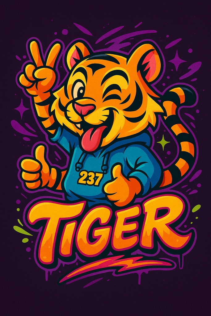 【TIGER】237ストリートアート干支キャラ｜デジタルポスター