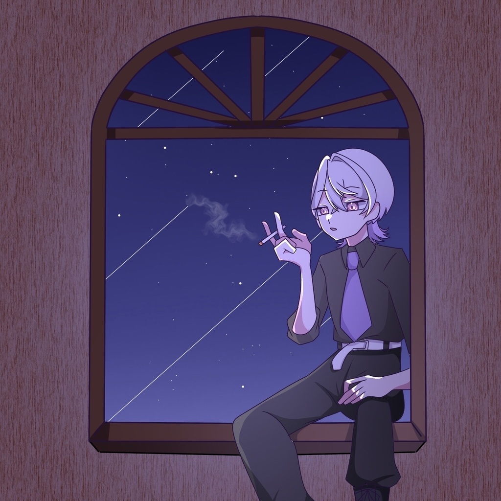 夜の窓辺 1枚絵アクキー