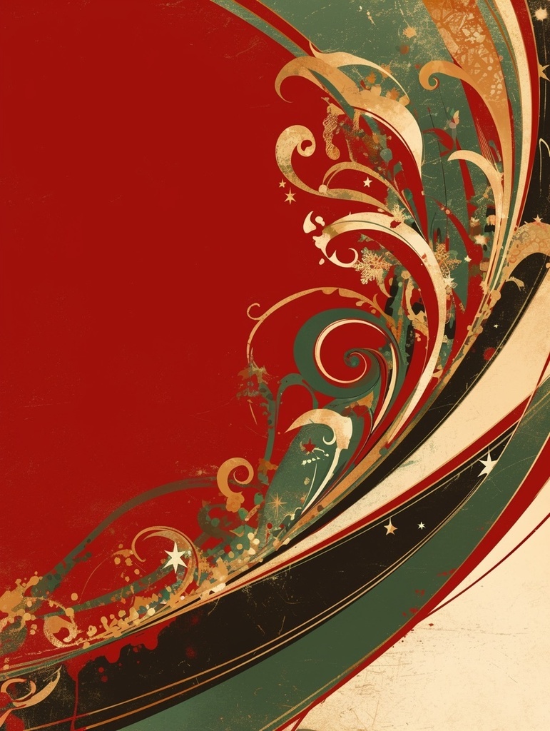 クリスマスカラーの和風の波