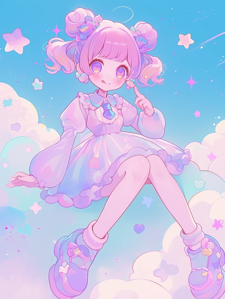 空に浮かぶ女の子