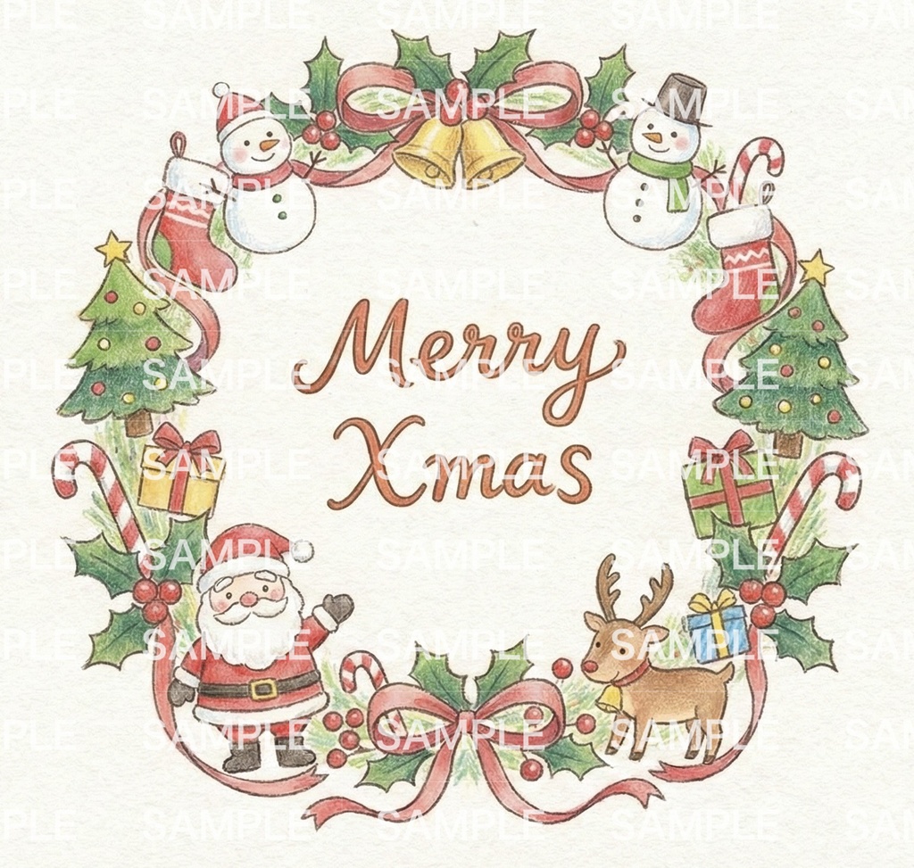 クリスマスリースのメッセージ