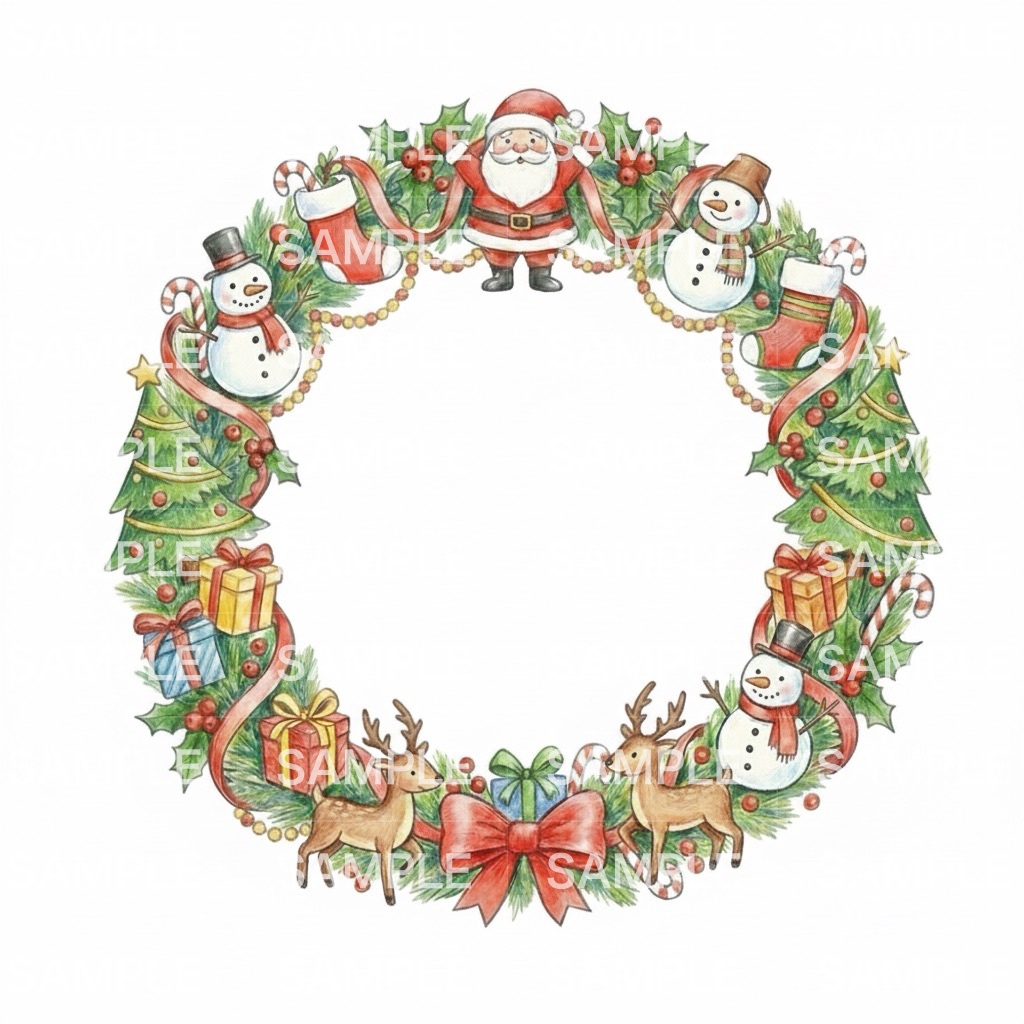 クリスマス飾りのリース