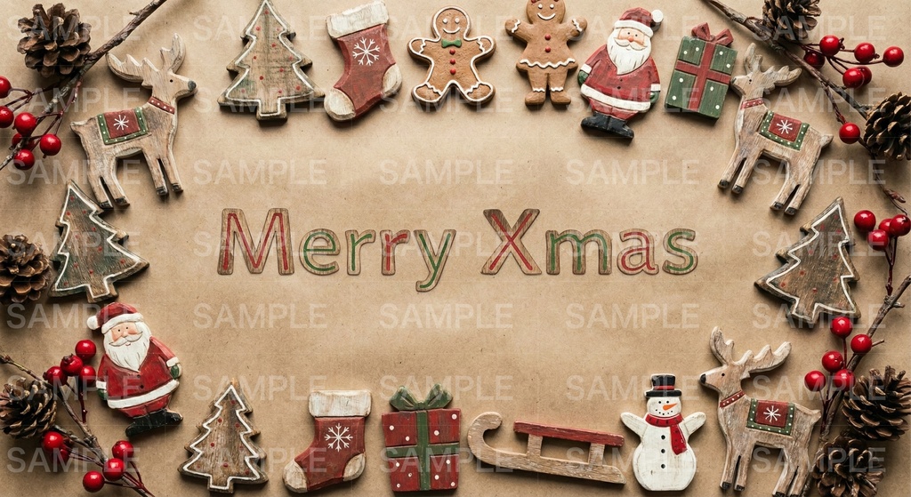 木製クラフトのクリスマス