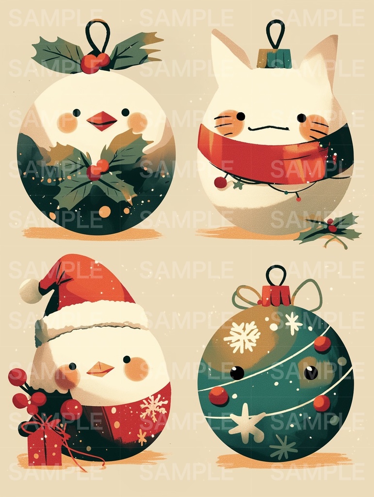 クリスマスオーナメント４種
