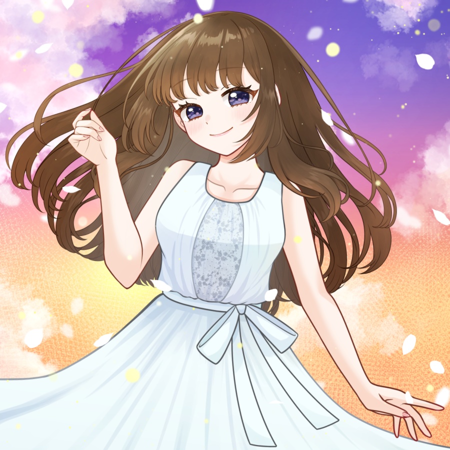 汎用女の子背景付きイラスト素材/歌ってみた/MV/動画などに