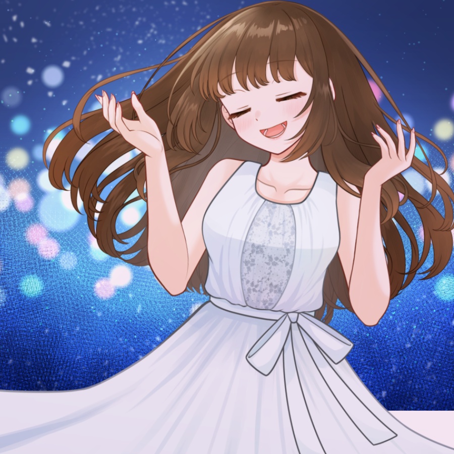 汎用女の子背景付きイラスト素材/歌ってみた/MV/動画などに