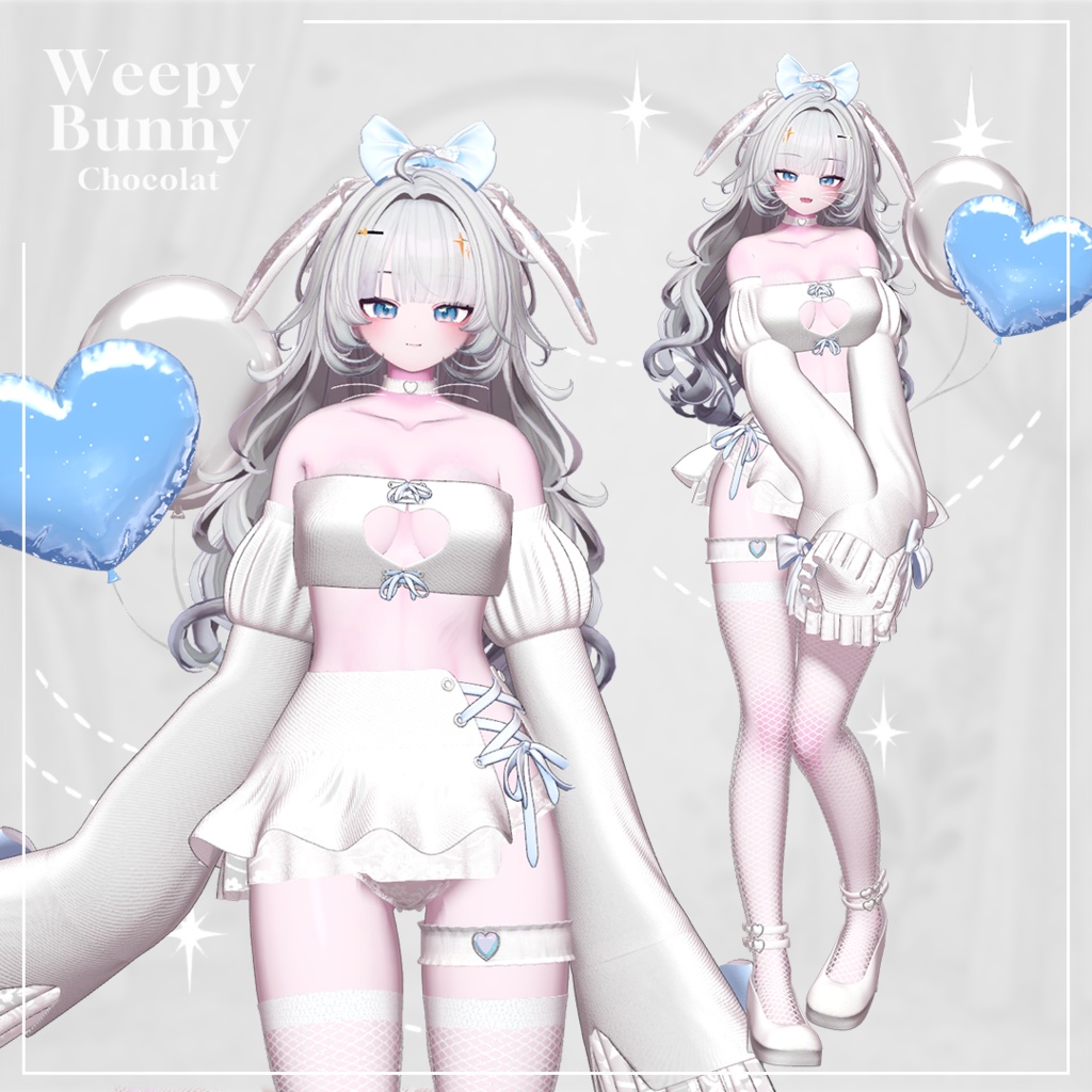 【9アバター対応】 Weepy Bunny 【VRChat向け衣装モデル】