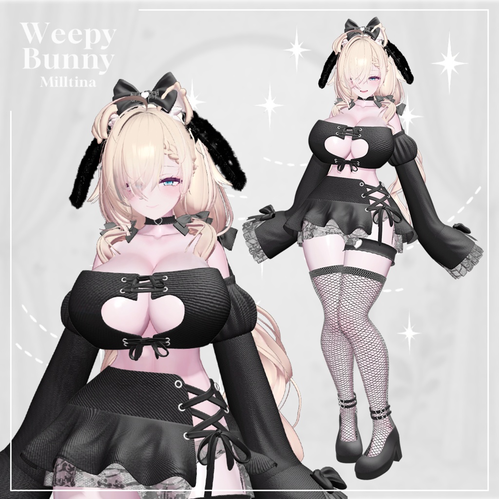 【9アバター対応】 Weepy Bunny 【VRChat向け衣装モデル】