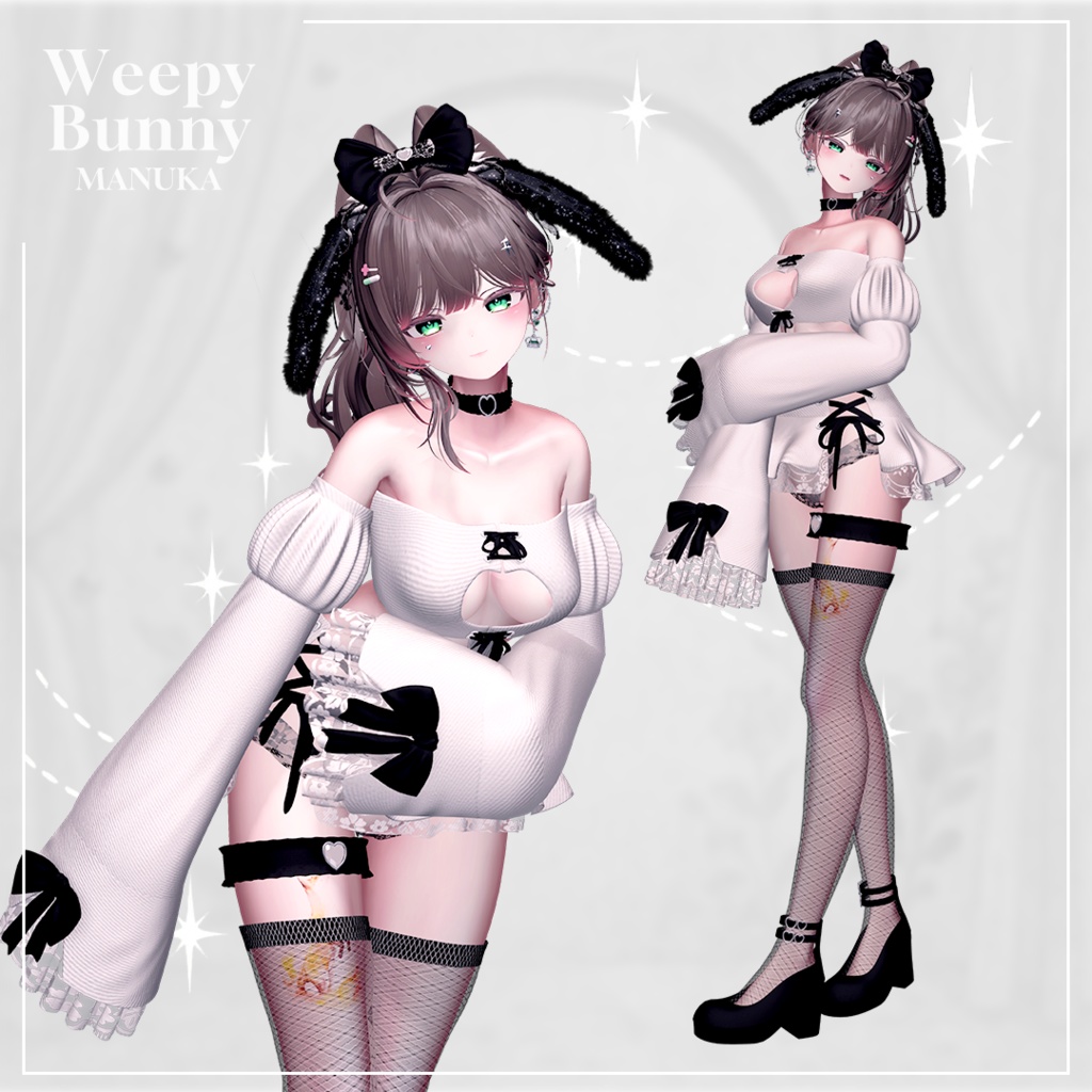 【9アバター対応】 Weepy Bunny 【VRChat向け衣装モデル】
