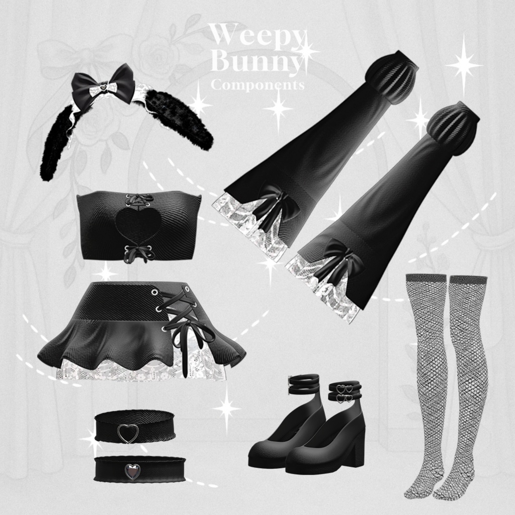 【9アバター対応】 Weepy Bunny 【VRChat向け衣装モデル】