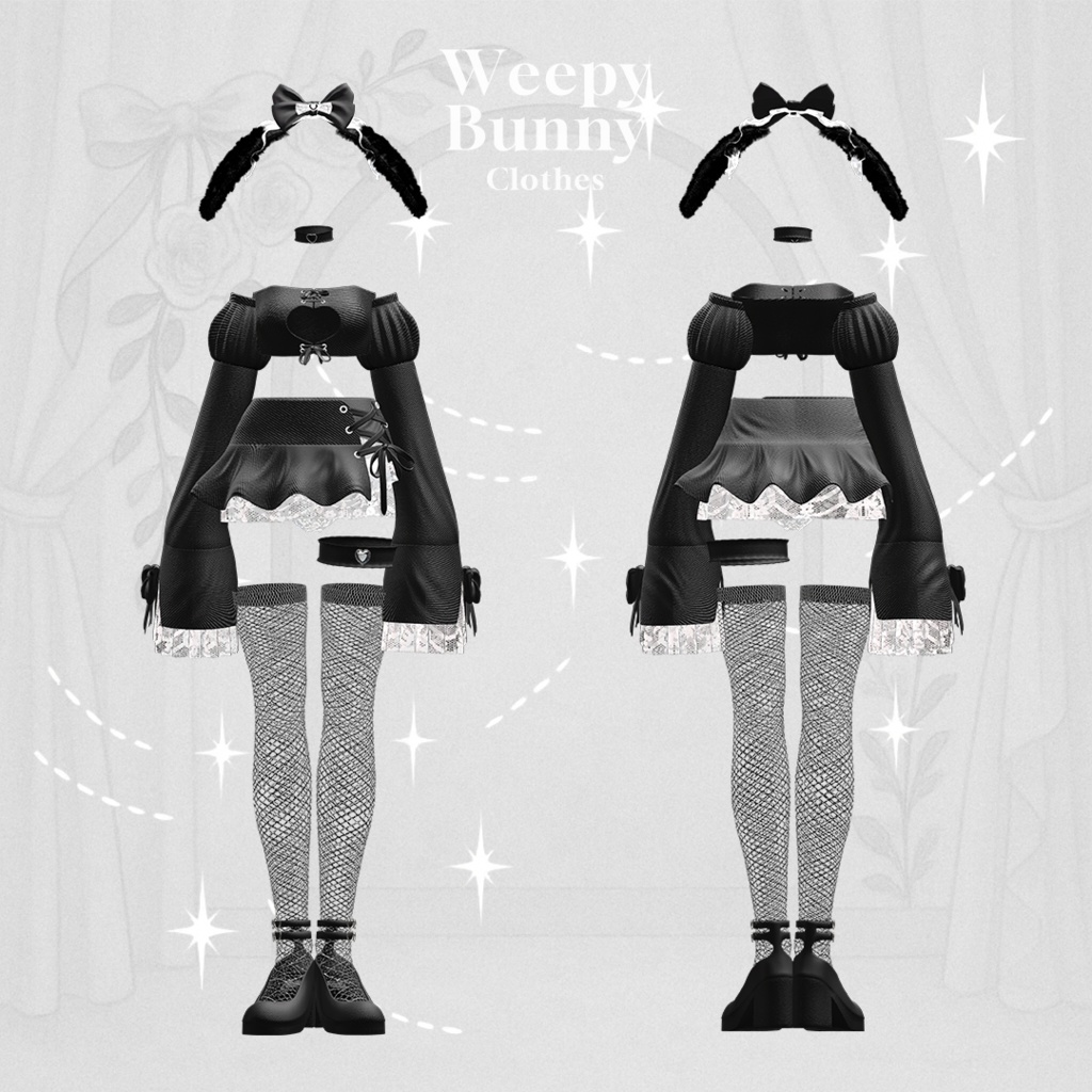 【9アバター対応】 Weepy Bunny 【VRChat向け衣装モデル】