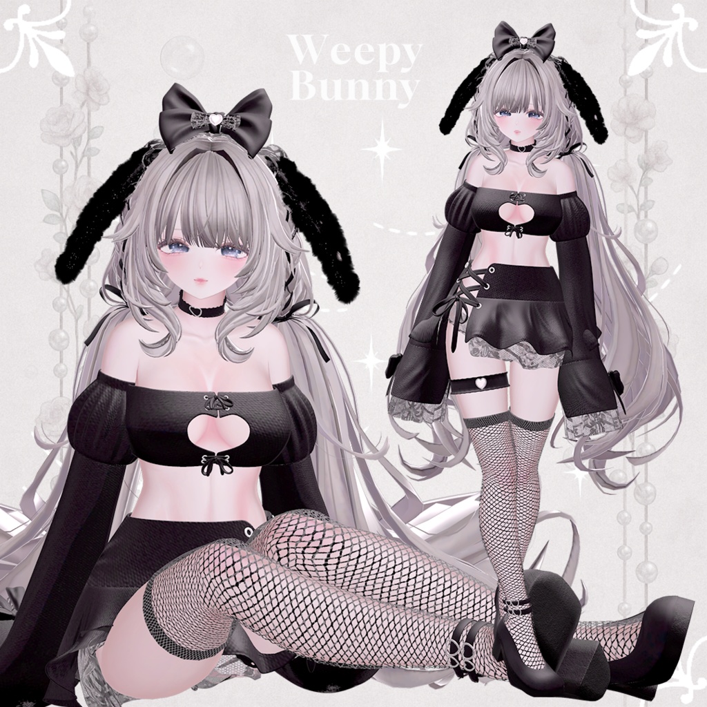 【9アバター対応】 Weepy Bunny 【VRChat向け衣装モデル】