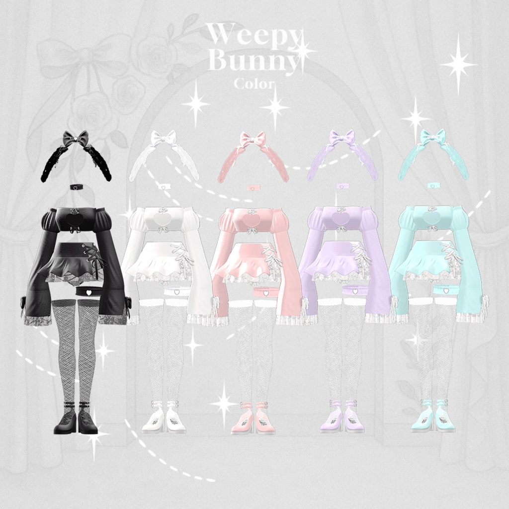 【9アバター対応】 Weepy Bunny 【VRChat向け衣装モデル】